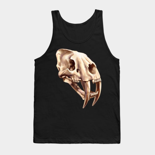 Smilodon Skull Tank Top by Pip Tacla